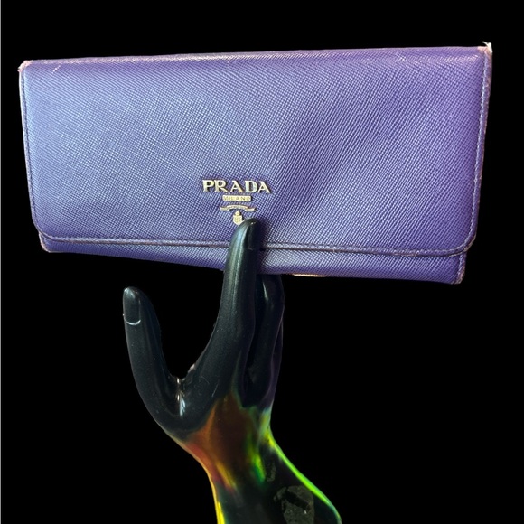 Prada Purple Long Wallet With COA - Picture 3 of 16